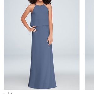 David’s Bridal Bridesmaid Dress Steel Blue